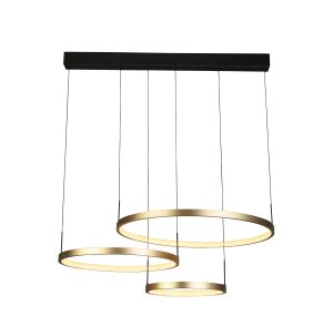 Grace 3 Ring Pendant - Black & Gold Metal