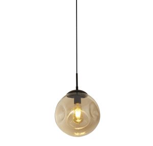 Punch Pendant - Black Metal & Champagne Punched Glass