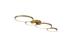 Cirque LED 4Lt Flush, Gold Metal