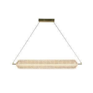 Capsule LED Convertible Pendant, Satin Brass Metal and Acryl