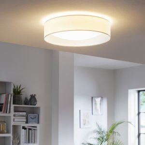 EGLO Pasteri 1-Light White Fabric LED Ceiling Light
