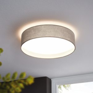 EGLO Pasteri 1-Light Taupe Fabric LED Ceiling Light