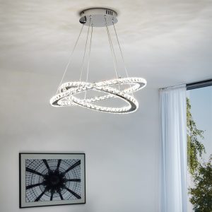 EGLO Varrazo Clear Glass Pendant Light Chrome