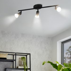 EGLO Buzz-LED Black Steel 3 Light Spotlight