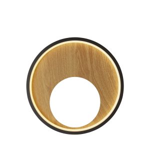 Curio Wall Light - Black Metal & Wood