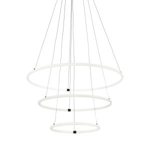 Revolve 3Lt Ring Pendant  - Black Metal & Opal Tubes