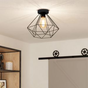 EGLO Tarbes 1-Light Black Geo Ceiling Light
