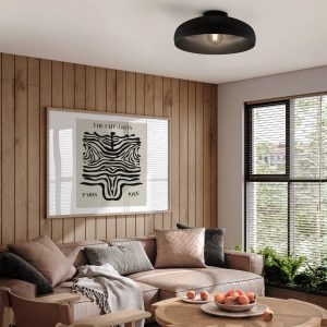 EGLO Mogano 1-Light Vintage Black Ceiling Light