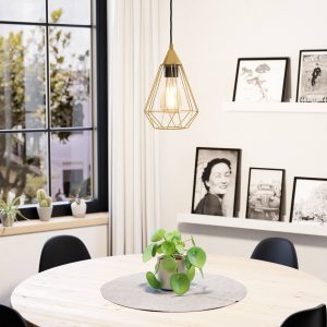 EGLO Tarbes Gold Metal 1 Light Fitting, (D) 17.5cm