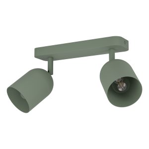 EGLO Tilston Steel Minimalist Dual Ceiling Spotlight, Green