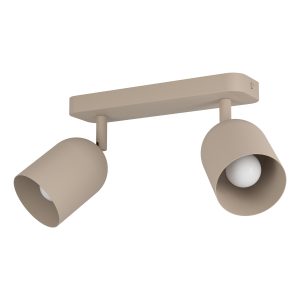 EGLO Tilston Steel Minimalist Dual Ceiling Spotlight, Sandy