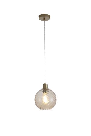 Radiance 1Lt Pendant, Gold Metal and Champagne Glass