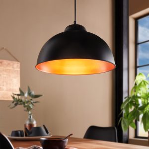 EGLO Truro 2 Black/Copper Domed Pendant