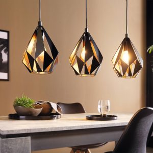 EGLO 3 Set Pendant Black Copper CARLTON 1