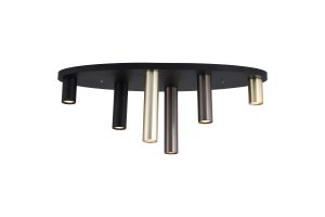 Tubes 6Lt Flush, Black Metal, Anodized Bronze, Brass