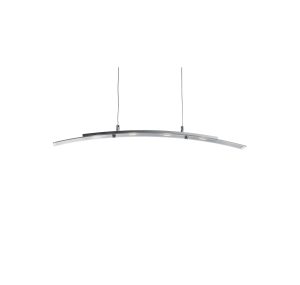 Curve 4Lt Pendant - Satin Silver Metal & Frosted Glass