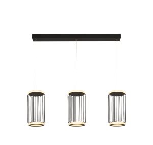 Circolo 3Lt Cage Bar Pendant - Black Metal & White Silicon