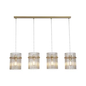 Swizzle 4Lt Bar Pendant,  Gold Metal with Champagne Rods
