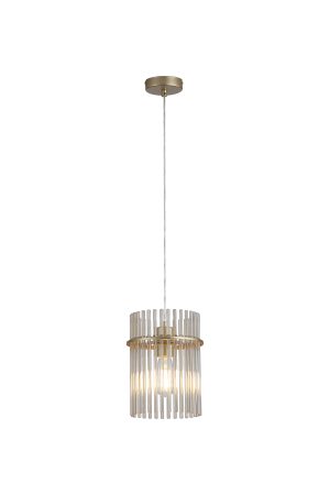 Swizzle 1Lt Pendant, Gold Metal with Champagne Rods