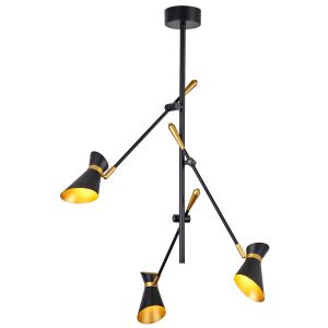 Diablo Spotlight 3Lt LED Ceiling Light - Matt Black Metal