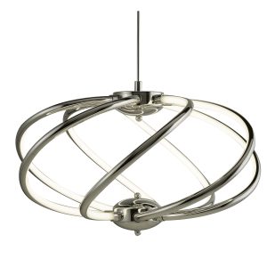 Magic  7Lt Pendant  - Chrome Metal & Opal Acrylic