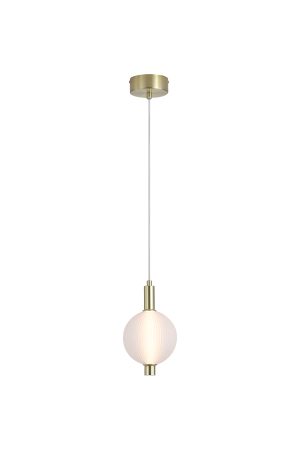 Luminique LED Pendant, Satin Brass Metal with Glass