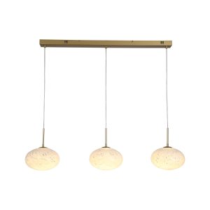 Confetti LED Bar Pendant - Gold Metal & Confetti Glass