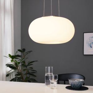 EGLO Optica White Steel & Glass Pendant Light