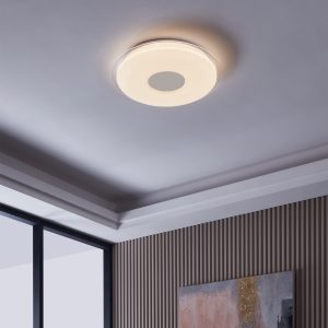 EGLO Lanciano-Z White Plastic & Steel LED Tuneable White Ceiling Light
