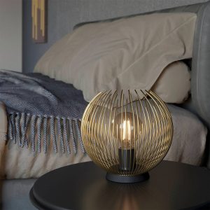 EGLO Venezuela Spherical Gold & Black Table Lamp