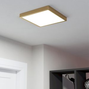 EGLO Fueva 5 Brushed Brass & Steel LED Ceiling Light, (D) 28.5cm