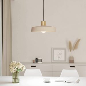 EGLO Valdiola Sandy-coloured Round Steel Single Pendant Light