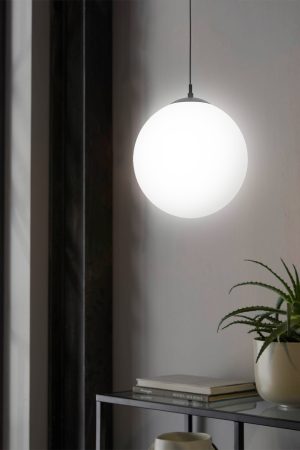 EGLO Rondo 3 Spherical Opal Glass Single Pendant Light