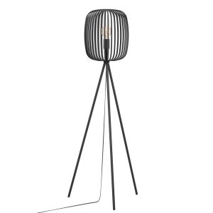 EGLO Romazzina Black Caged Tripod Floor Lamp