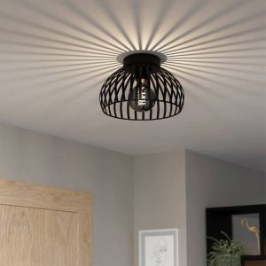 EGLO Mogano 3 Wireframe Black Flush Ceiling Light ⌀: 28 cm
