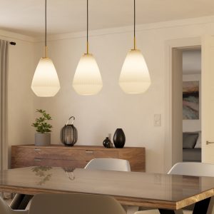 EGLO Caprarola Monochrome Sandy Steel 3 Light Pendant