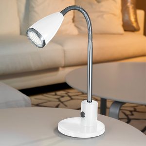 EGLO Fox LED White & Chrome Adjustable Desk Lamp