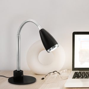 EGLO Fox LED Black & Chrome Adjustable Desk Lamp
