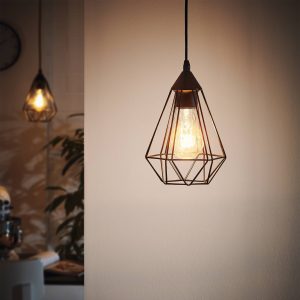 EGLO Tarbes 1-Light Black Geometric Pendant