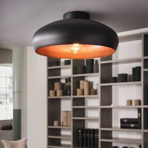EGLO Mogano 1-Light Vintage Black And Copper Ceiling Light