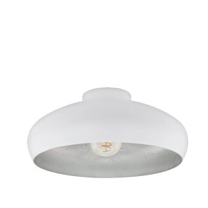 EGLO Mogano Vintage Steel White and Silver Ceiling Light