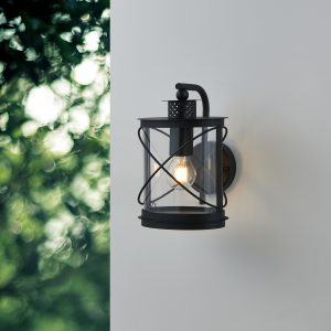 EGLO Hilburn Black Lantern-style Exterior Wall Light