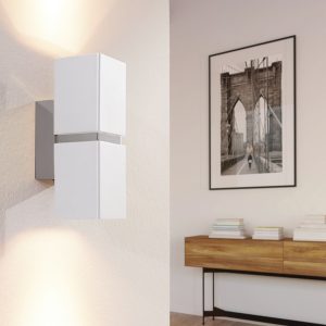 EGLO Passa White & Chrome Steel LED Wall Light