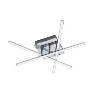 EGLO Lasana 1 LED Contemporary Flush Chrome Ceiling Light, 3 Profiles