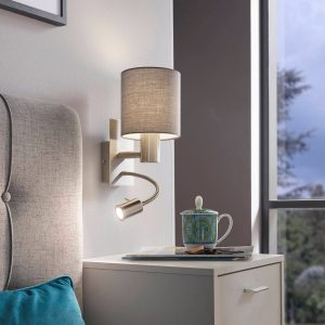 Pasteri Steel And Fabric Wall/ Reading Light
