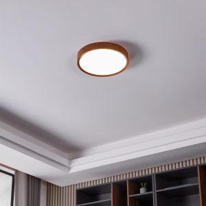 EGLO Musurita 1-Light Wood-Effect LED Circular Ceiling Light