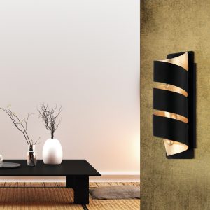 EGLO Elizondo Black & Gold Steel Modern Wall Light