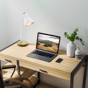 EGLO Veradal Classic Brown & White Steel Table Lamp