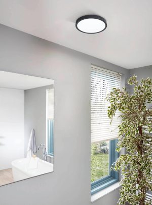 EGLO Fueva 5 1-Light LED Black Circular Ceiling Light