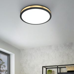 EGLO Pescaito LED Black/Gold Flush Round Ceiling Light